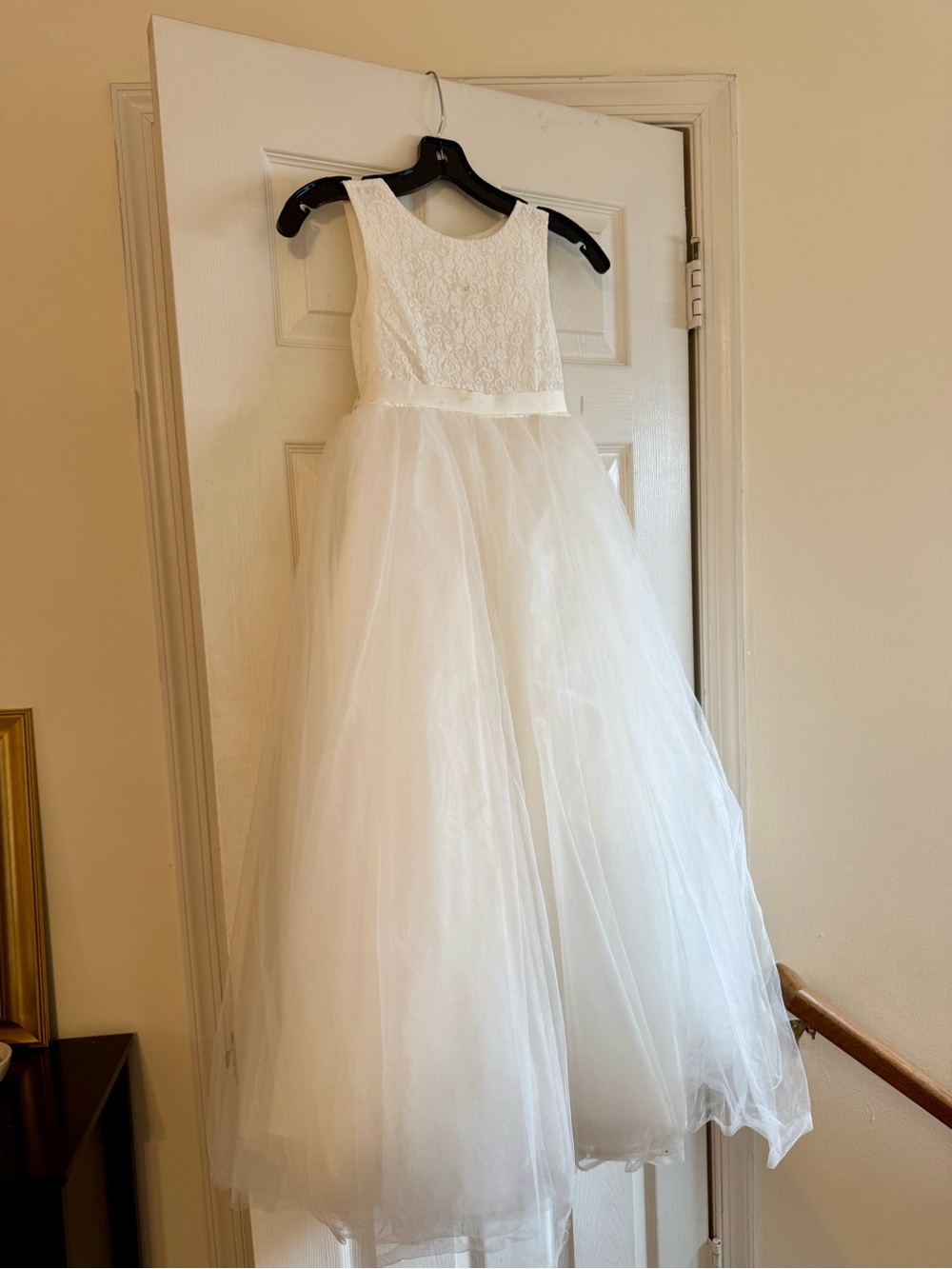 Girls Ball Gown Flower Girl Dress Lace & Tulle - Picture 2 of 16